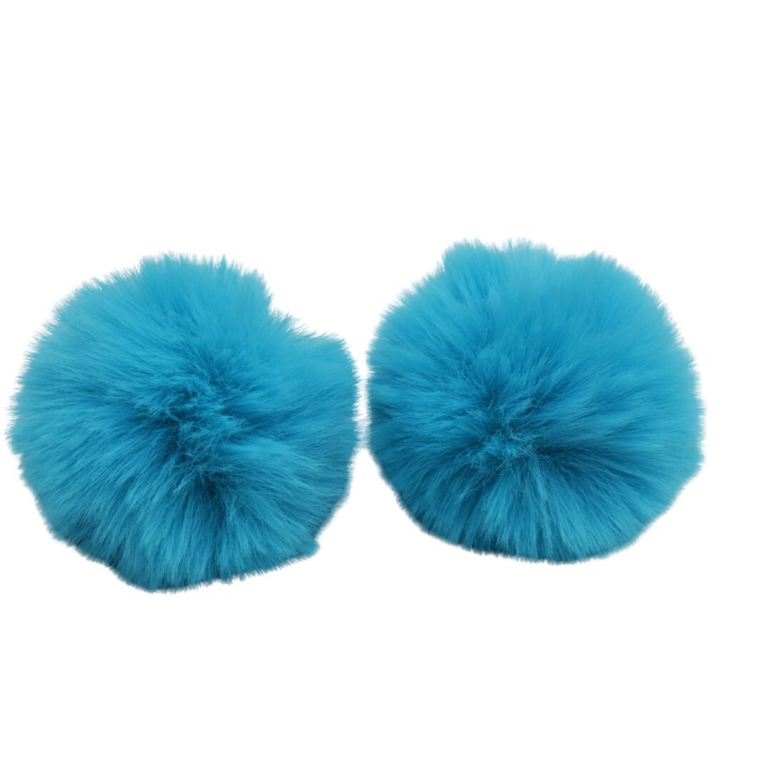 PAR POMPONES AZUL