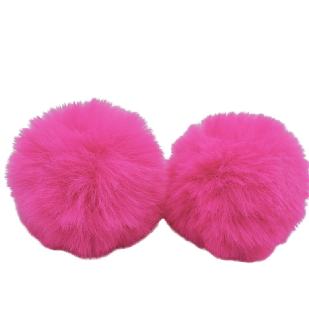 PAR POMPONES ROSA