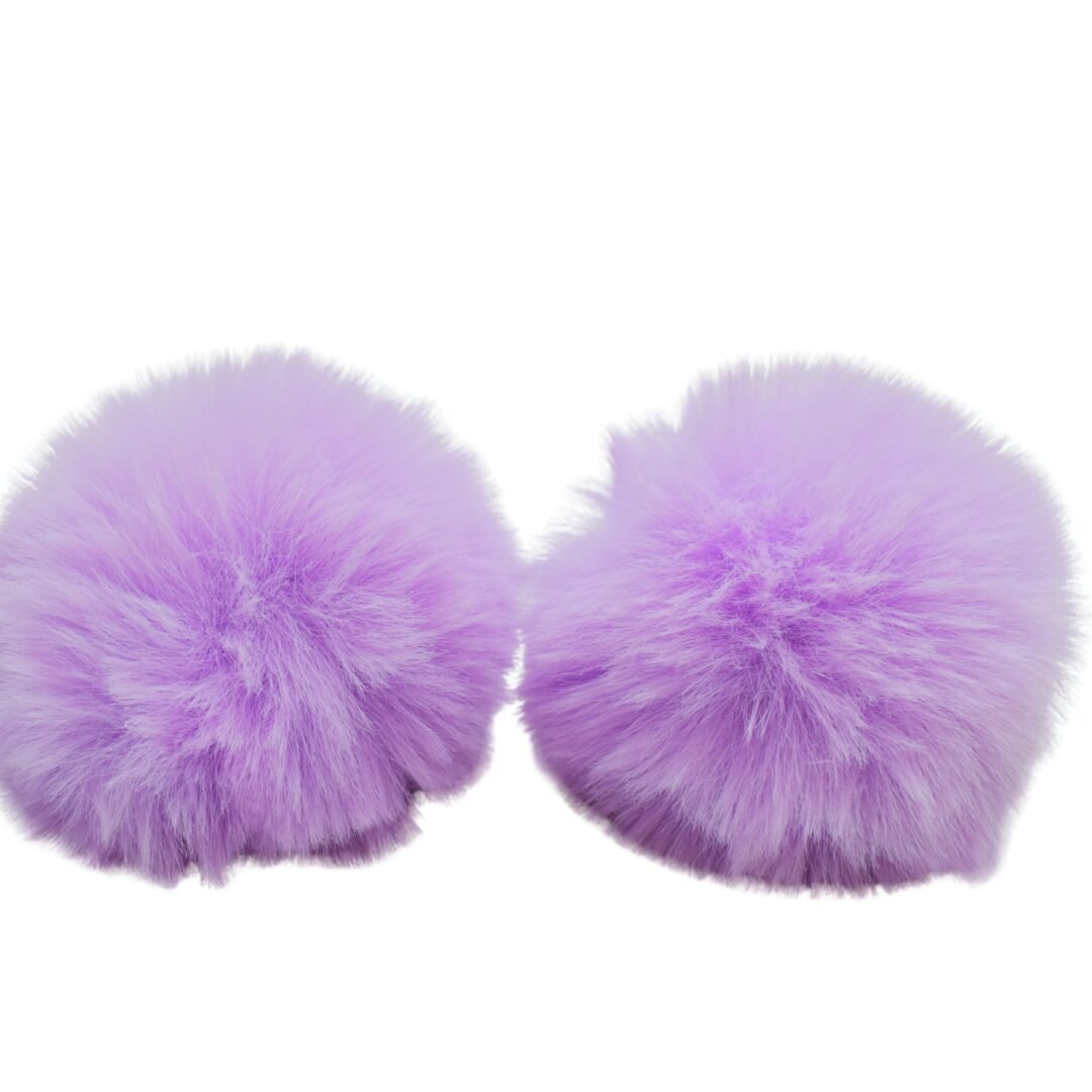 PAR POMPONES MORADO