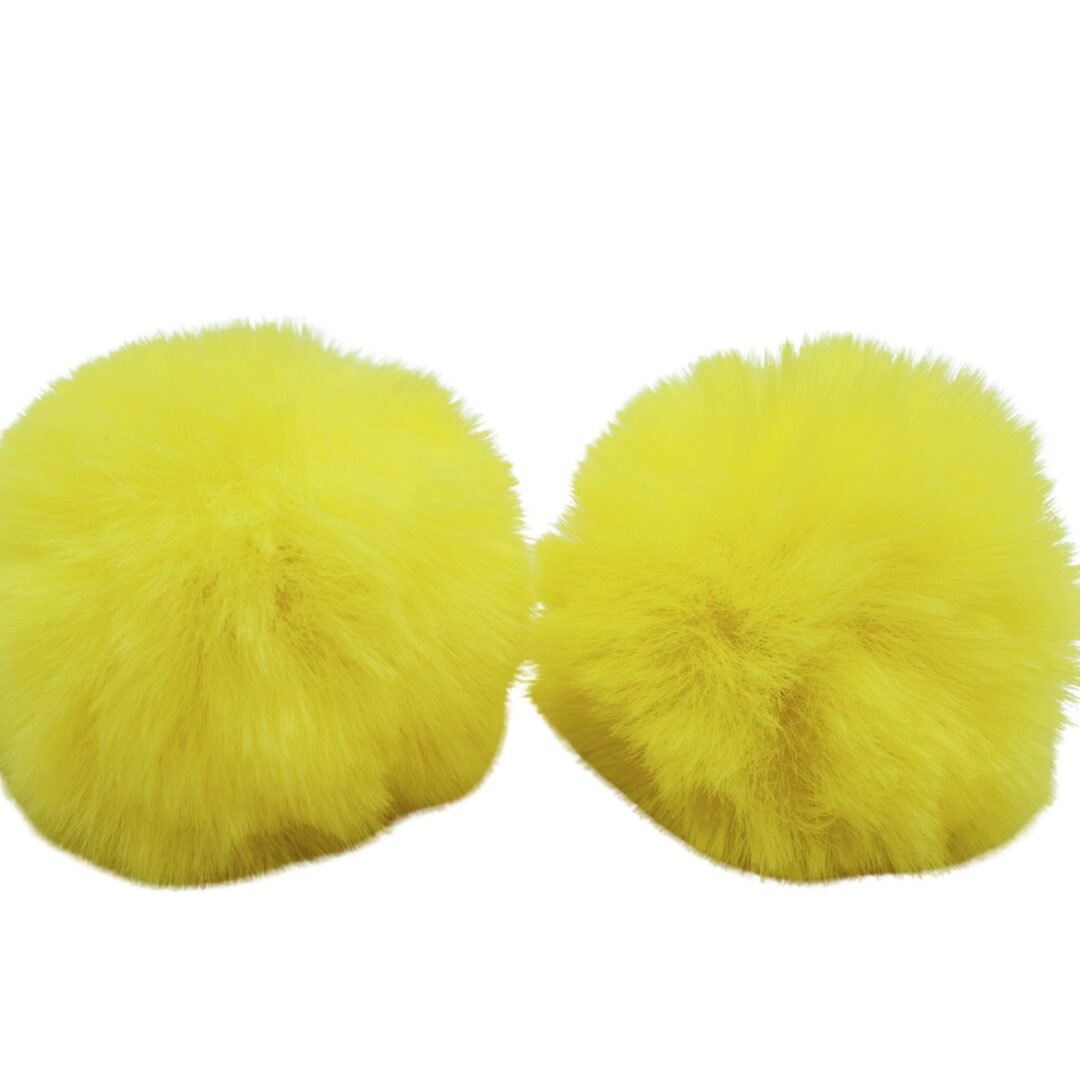 PAR POMPONES AMARILLO