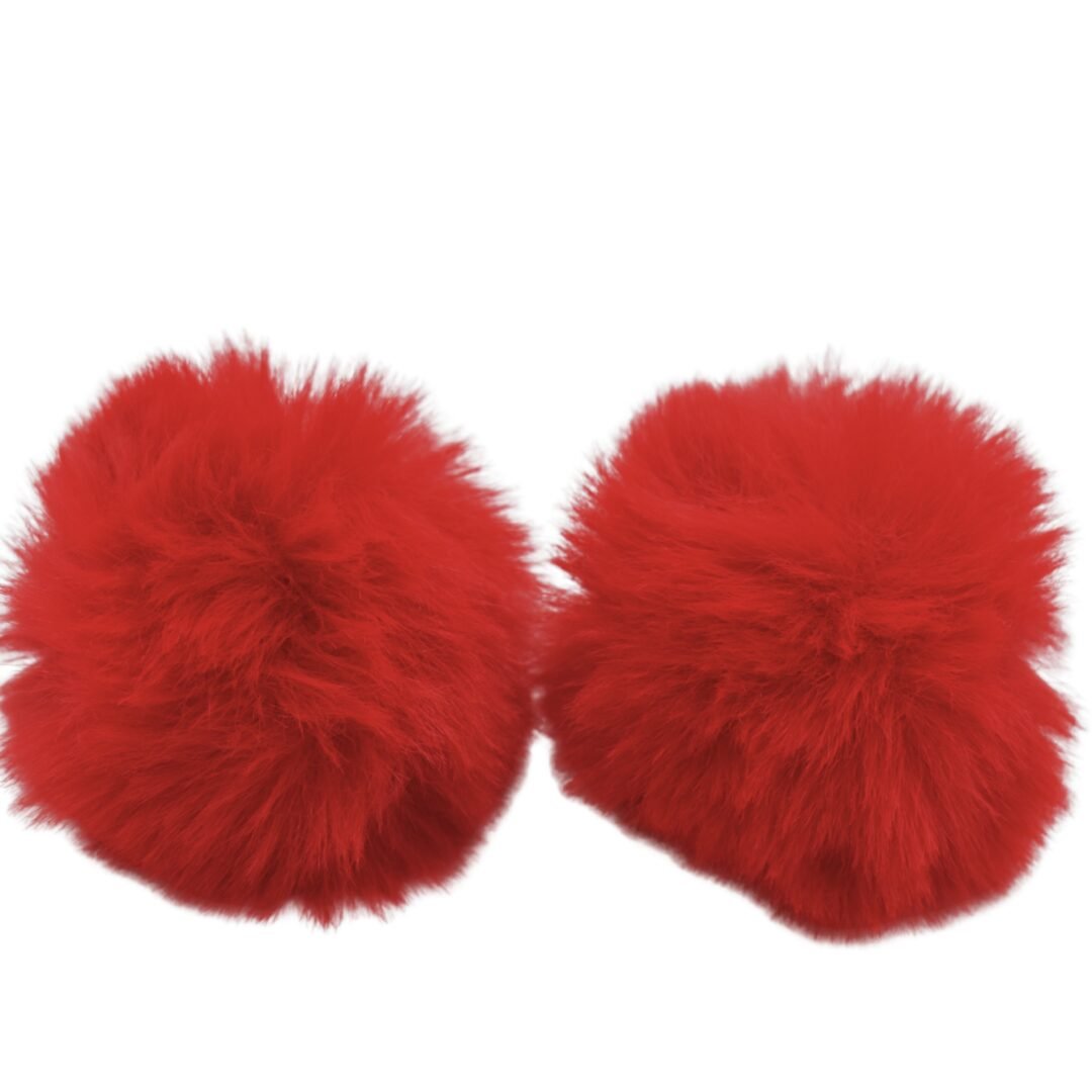 PAR POMPONES ROJO